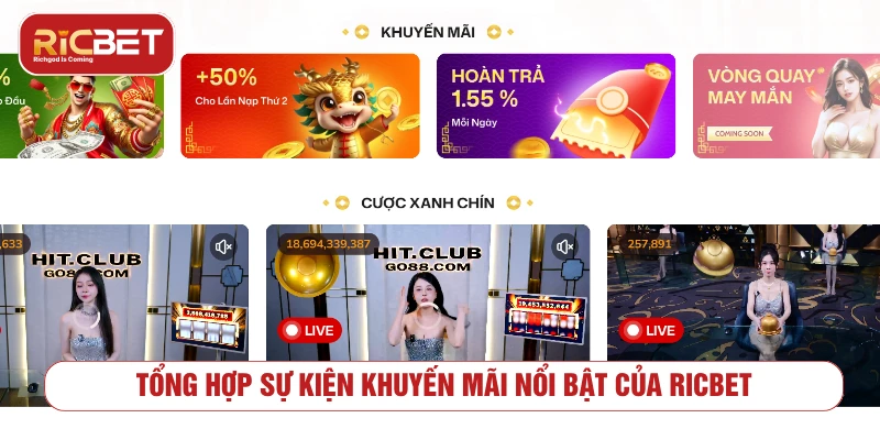 Ricbet 🎖️ Cổng Cá Cược Uy Tín 2025 | Hoàn Trả 1,55% mỗi ngày Tổng hợp sự kiện khuyến mãi nổi bật của RICBET