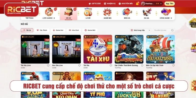RICBET Có Cho Chơi Thử Không? Sự Thật Về Trải Nghiệm RICBET cung cấp chế độ chơi thử cho một số trò chơi cá cược
